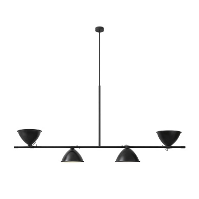 подвесной светильник с тремя плафонами на горизонтальной штанге