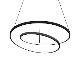 269450 Ideal lux Off подвесной светильник большого диаметра с двойным кольцом чёрного цвета