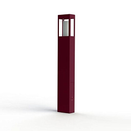 108021066 Roger Pradier Brick2 садовый столбик бордового цвета с прямоугольным корпусом и прозрачной вставкой