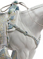 1009273 Lladro White Quarter Horse фарфоровая фигурка белой лошади в сбруе — фото 1