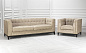 110192 Sofa Aldgate greige velvet диван Eichholtz