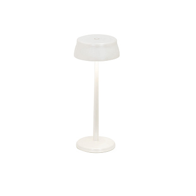 LD1080B3 Zafferano настольная лампа на батарейках SISTER LIGHT IP65, глянцевая, жемчужно-белая, с регулировкой яркости