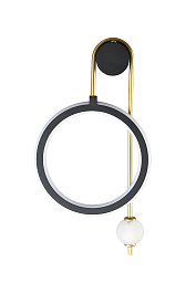 CORIDA AP25W LED BLACK/GOLD Crystal Lux CORIDA настенное бра с кольцевым корпусом и декоративным золотым акцентом