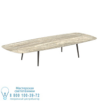 ВЫСОКИЙ СТОЛ STYLETTO 300X120CM, АЛЮМИНИЕВЫЕ НОЖКИ, БРОНЗОВАЯ КЕРАМИЧЕСКАЯ ВЕРХНЯЯ ВЕРХНЯЯ, ТРАВЕРТИНО Royal Botania