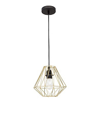 8801802 Nova Luce Isabella подвесной светильник с геометрическим каркасом из металла под латунь