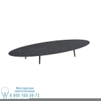 НИЗКИЙ СТОЛ STYLETTO LOUNGE 320X140CM, АЛЮМИНИЕВЫЕ НОЖКИ, БРОНЗОВАЯ КЕРАМИЧЕСКАЯ СТОЛЕШНИЦА NERO MARQUINA Royal Botania