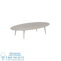 ВЫСОКИЙ СТОЛ STYLETTO LOUNGE 250X130CM, АЛЮМИНИЕВЫЕ НОЖКИ, ГРИБ, КЕРАМИКА, СТОЛЕШНИЦА CEMENTO LUMINOSO Royal Botania