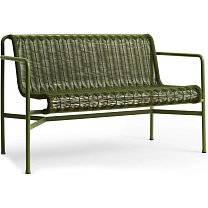 Palissade Cord Dining Bench с подлокотниками, сталь с порошковой окраской и шнур, оливковый