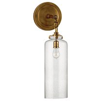 Katie Small Cylinder Sconce полированная старая латунь с пузырчатым стеклом