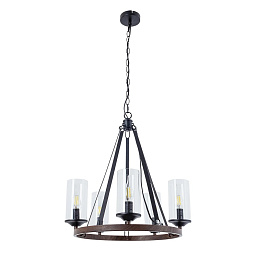 A7014SP-5BK Arte Lamp DALIM подвесная люстра с пятью стеклянными плафонами на металлическом каркасе