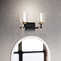 Harvan 15" 2 Light Vanity Light with Clear Ribbed Glass Black  настенный светильник 55106BK Kichler — фото 3