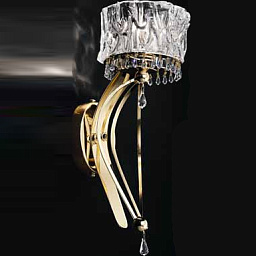 512/1A Light gold IDL Crystal blade настенное бра с двумя изогнутыми рожками и хрустальными плафонами цвета золото