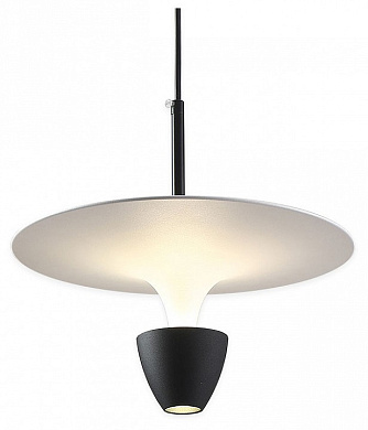 подвесной светильник в стиле модерн с дискообразным плафоном черного цвета