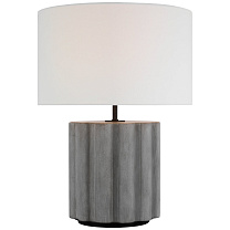 Scioto Medium Table Lamp бетон цвета устрицы с льняным абажуром