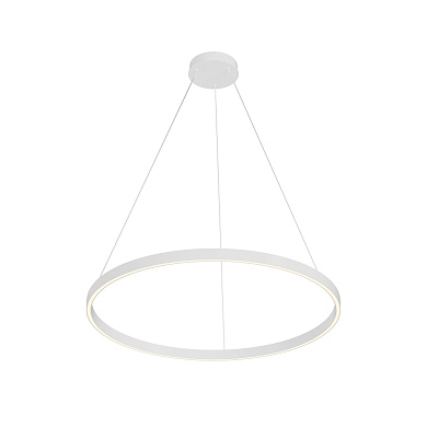 подвесной светильник белого цвета с округлым корпусом на подвесе