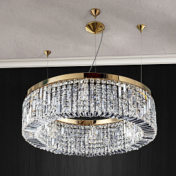 LU 2408/8/80 gold Orion Ring подвесная хрустальная люстра в виде кольца с плотными кристальными подвесами