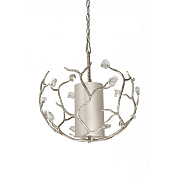 Small Blossom Chandelier without Shade Decayed Silver with Glass detail Porta Romana