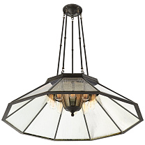 Rivington Large Ten-Paneled Chandelier бронза с прозрачным стеклом