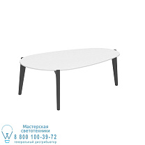 СТОЛИК TEA TIME 100X60CM АНТРАЦИТОВЫЙ КЕРАМИЧЕСКИЙ БЕЛЫЙ Royal Botania