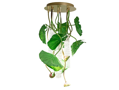 FLOWER POWER LOTUS DICHONDRA ROUND Светодиодный потолочный светильник из муранского стекла VGnewtrend