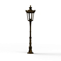 Louvre N° 8; one-piece clear glass E27 105W; Gold patina