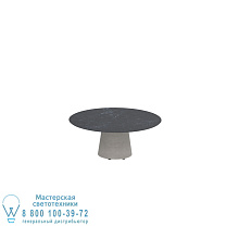 СТОЛ CONIX КРУГЛЫЙ Ø 120 СМ ВЫСОКИЕ НОЖКИ ДЛЯ ЗАЛОВ БЕТОН ЦЕМЕНТ СЕРЫЙ - СТОЛЕШНИЦА КЕРАМИКА NERO MARQUINA Royal Botania