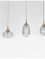 Clear Glass Satin Gold Metal LED E14 3x5 Watt 100-240 Volt IP20 Bulb Excluded L: 76.5 W: 18 H: 120