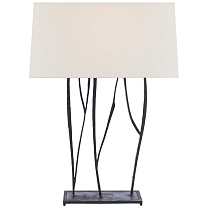 Aspen Console Lamp черная ржавая отделка с льняным абажуром