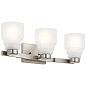 Vionnet 24" 3 Light Vanity Light with Satin Etched Glass Brushed Nickel настенный светильник 55012NI Kichler — фото 2