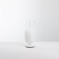 Gople Mini Table, белое стекло, белый металл