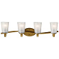 Oxby 30 Inch 4 Light Vanity Light with White Vetro Mica Glass Painted Natural Brass настенный светильник 37519 Kichler