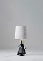 Charcoal with Aged Brass shown with 8 Bongo in Natural Linen with Cream Card lining