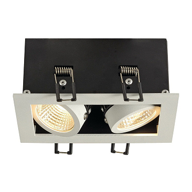 двухламповый встраиваемый потолочный светильник белого цвета