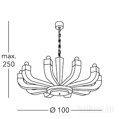 Kolarz Riviera 5202.81030 люстра черный ø100cm мин. высота 50cm макс. высота 250cm 10 ламп e14