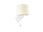 24032-02 MONTREAL WHITE WALL LAMP WITH READER BEIGE LAMPSHA настенный светильник Faro barcelona — фото 1