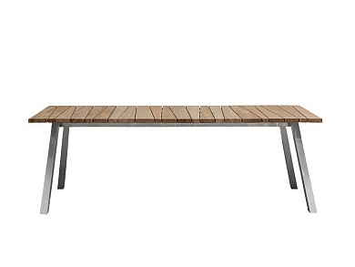 Gervasoni Outdoor Прямоугольный обеденный стол со столешницей из тика Gervasoni