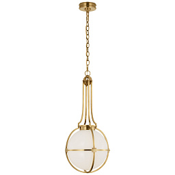 EU-CHC5483 Visual Comfort Gracie подвесной светильник с шаровым стеклянным плафоном в латунной решётке