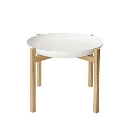 2903-0100 Table Set Design House Stockholm Низкий белый столик на деревянных ножках в скандинавском стиле