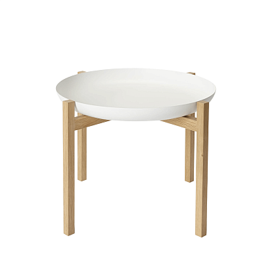 2903-0100 Table Set Design House Stockholm Низкий белый столик на деревянных ножках в скандинавском стиле