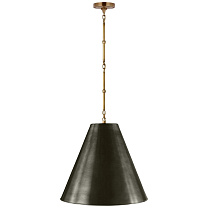 Goodman Medium Hanging Light полированная старая латунь с бронзовым абажуром