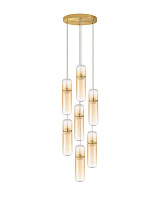 Triac Dimmable Gradient Amber Glass Glossy Gold Metal Base LED 49Watt 220-240Volt 3430Lm IP20 3000K D:34 H:235 cm