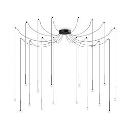 284002 Ideal lux Lucciola подвесной светильник с множеством тонких подвесов и световыми каплями