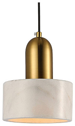 LSP-8697 Lussole Limestone 2 подвесной светильник с цилиндрическим плафоном из мрамора и золотистой арматурой