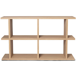 1104270034 Ferm Living Kona низкий открытый книжный стеллаж с прямыми полками из натурального шпона