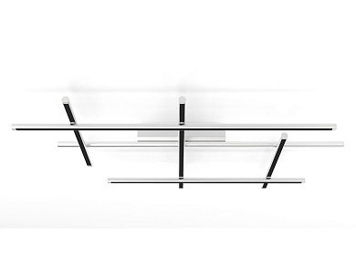 потолочный светильник с золотистым каркасом и шестью лампами