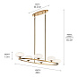 Pim 39" 6 Light Oval Chandelier with Satin Etched Cased Opal Glass Fox Gold люстра 52224FXG Kichler — фото 3