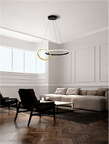 Triac Dimmable Sandy Black & Gold Steel & Aluminium LED 36Watt 220-240Volt 1620Lm IP20 3200K D:63 W:46 H:150 cm