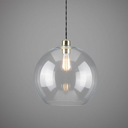MLP319 Mullan Lighting Eden одноламповый подвесной светильник с крупным прозрачным стеклянным шаровым плафоном
