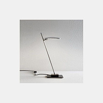 LEDERAM T1 - lampe de table/Disque blanc - tige satinée