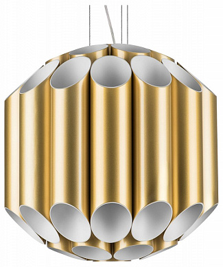подвесной светильник с цилиндрическими элементами золотого цвета